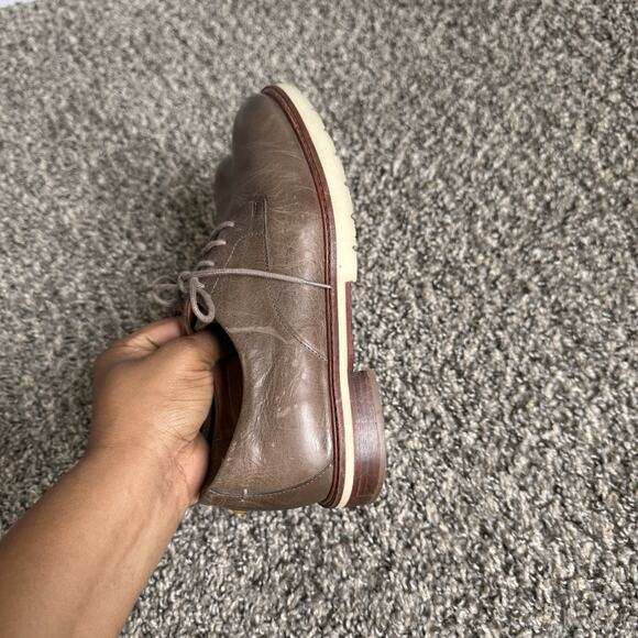 Samuel Hubbard Women's US 6 All Aboard Oxford Taupe Brown Leather Shoe Preppy - Picture 5 of 10